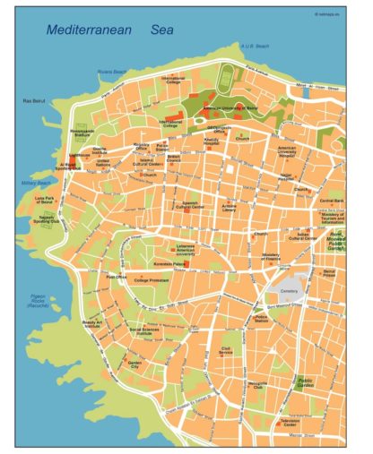 beirut vector map