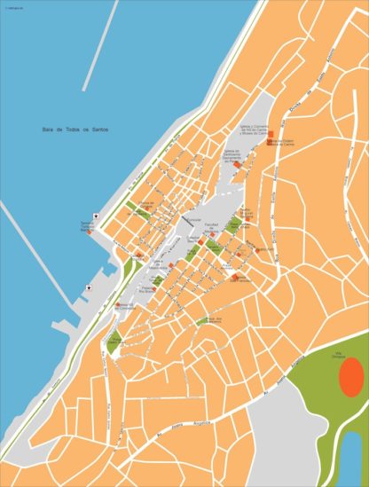 salvador bahia vector map