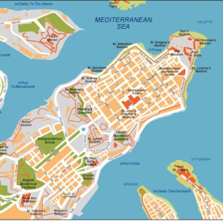 valletta vector map