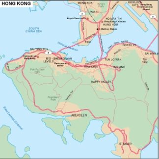 Hong Kong mapa digital