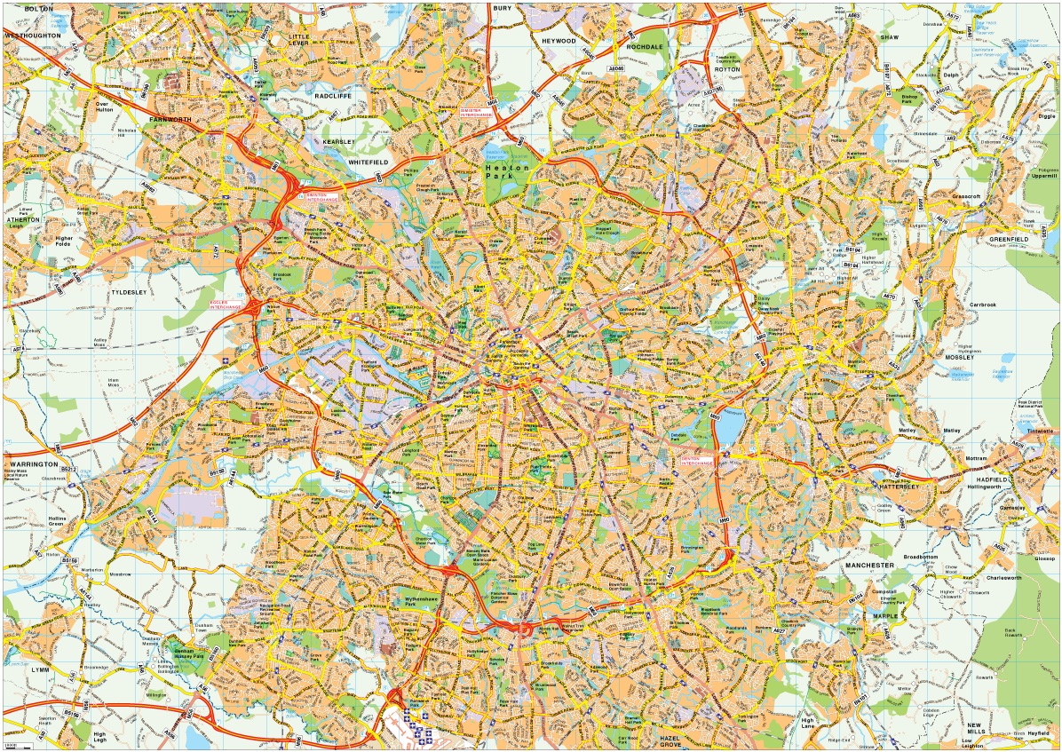 Manchester mapa vectorial EPS Illustrator vector