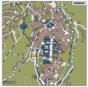 Urbino eps mapa vector