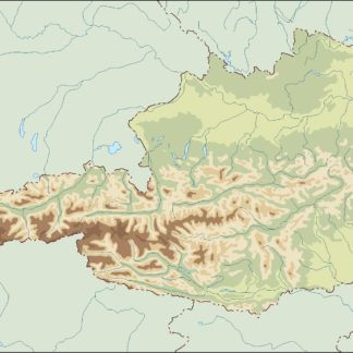 austria illustrator mapa físico digital