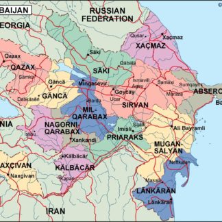 azerbaijan mapa politico vectorial digital
