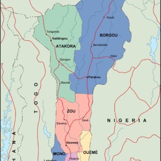 benin mapa politico vectorial digital
