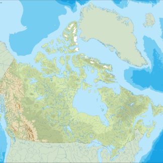 canada illustrator mapa físico digital