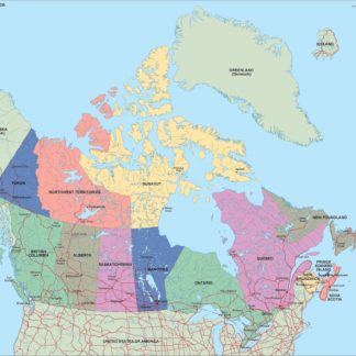 canada mapa politico vectorial digital