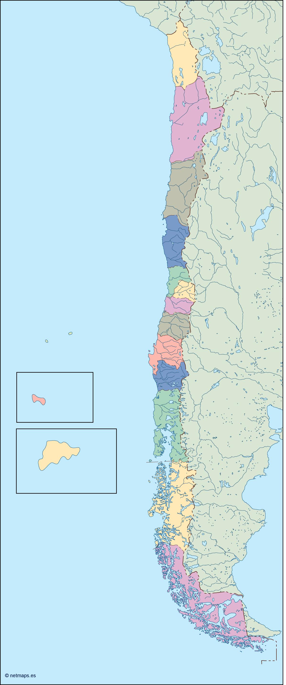 chile mapa mudo vectorial