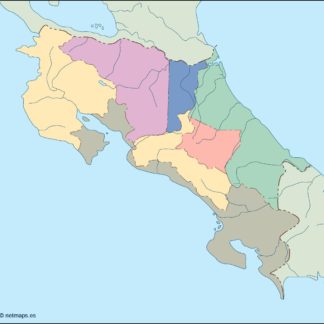 costa rica mapa mudo vectorial