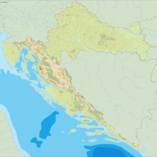 Croacia illustrator mapa físico digital