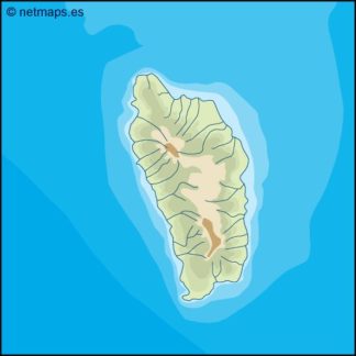 dominica illustrator mapa físico digital