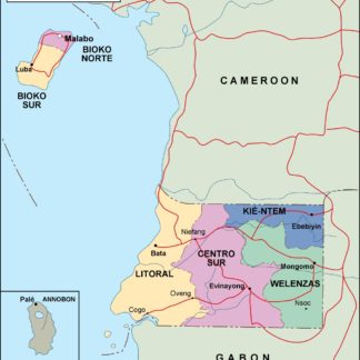 equatorial guinea mapa politico vectorial digital