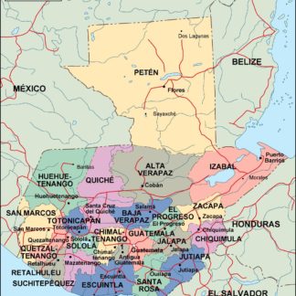 guatemala mapa politico vectorial digital
