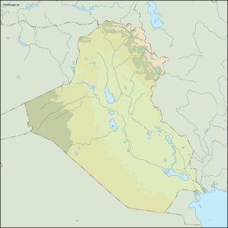 iraq illustrator mapa físico digital