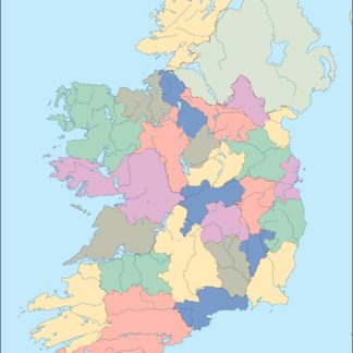 Irlanda mapa mudo vectorial