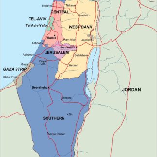 israel mapa politico vectorial digital