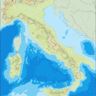 Italia illustrator mapa físico digital