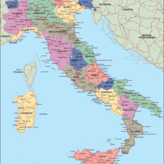 Italia mapa politico vectorial digital