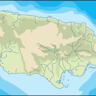 jamaica illustrator mapa físico digital