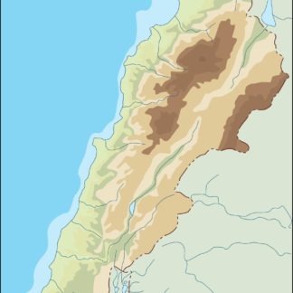 lebanon illustrator mapa físico digital