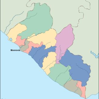 liberia vector mapa