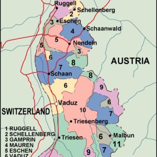 liechtenstein mapa politico vectorial digital