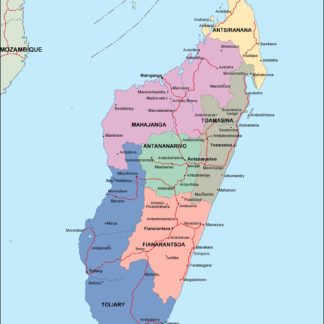 madagascar mapa politico vectorial digital