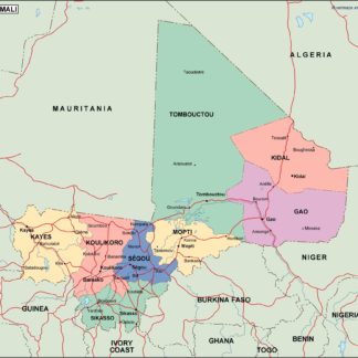 mali mapa politico vectorial digital