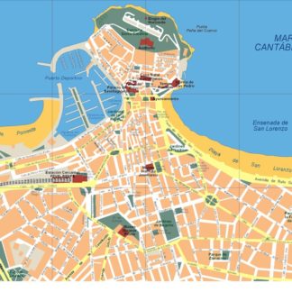 mapa gijon vectorial en Illustrator