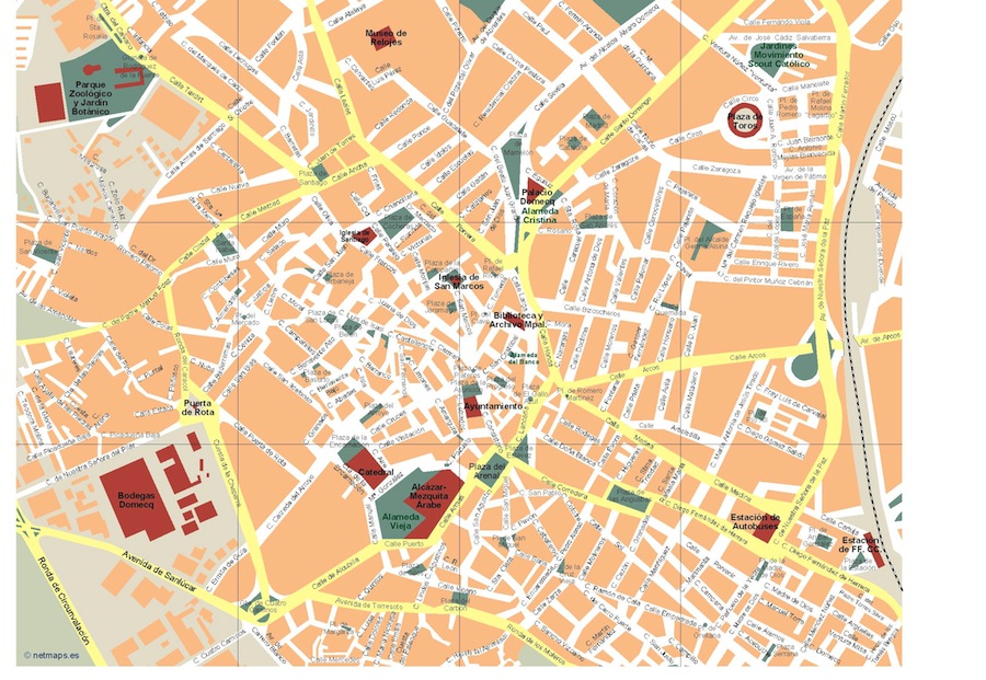 mapa jerez de la frontera vectorial en Illustrator