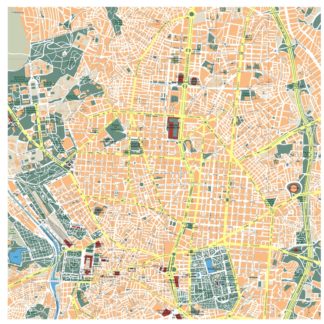 mapa madrid vectorial en Illustrator