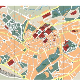 mapa santiago de compostela vectorial en Illustrator