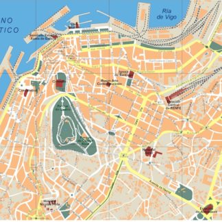 mapa vigo vectorial en Illustrator
