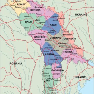 moldova mapa politico vectorial digital