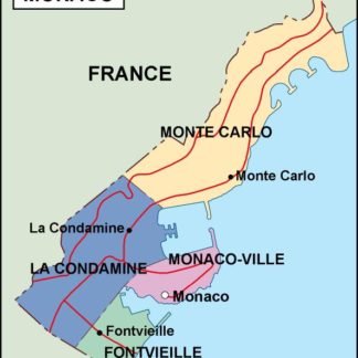 monaco mapa politico vectorial digital