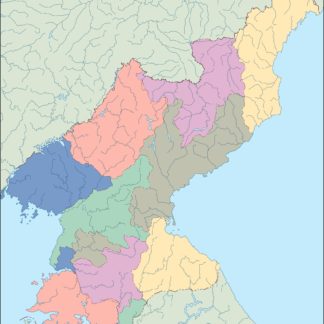 Corea del Norte mapa mudo vectorial