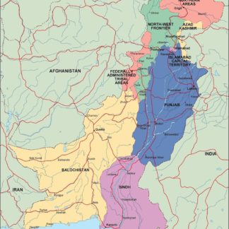 pakistan mapa politico vectorial digital