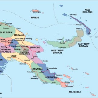 papua new guinea mapa politico vectorial digital