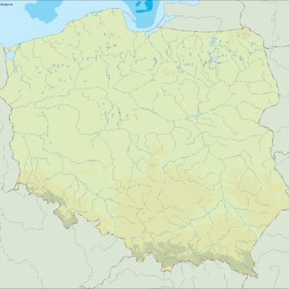 Polonia illustrator mapa físico digital