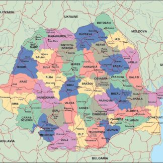 romania mapa politico vectorial digital