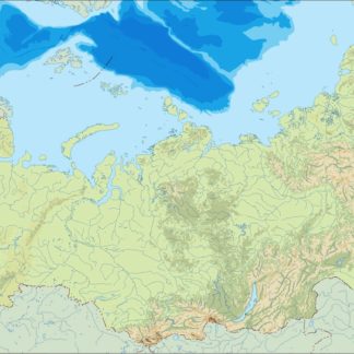 Rusia illustrator mapa físico digital