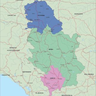 serbia mapa politico vectorial digital