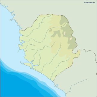 sierra leone illustrator mapa físico digital