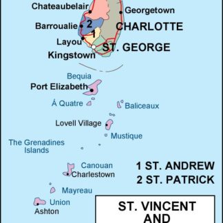st vincent and the grenadines mapa politico vectorial digital