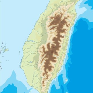 taiwan illustrator mapa físico digital