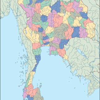 thailand mapa mudo vectorial