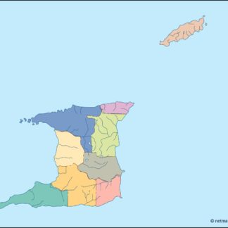 trinidad and tobago mapa mudo vectorial