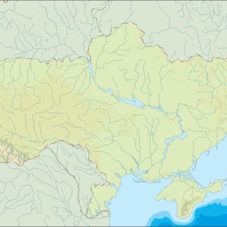 Ucrania illustrator mapa físico digital