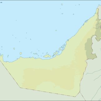 united arab emirates illustrator mapa físico digital
