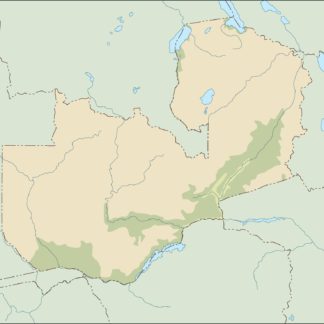 zambia illustrator mapa físico digital